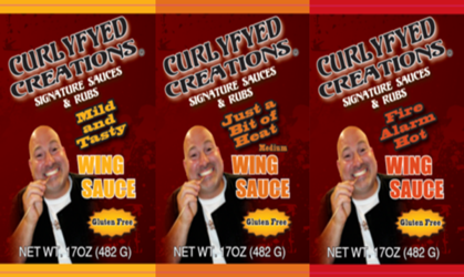 Curlyfyed Creations Wing Sauce labels