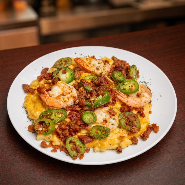 Firecracker Shrimp Mac & Cheese.