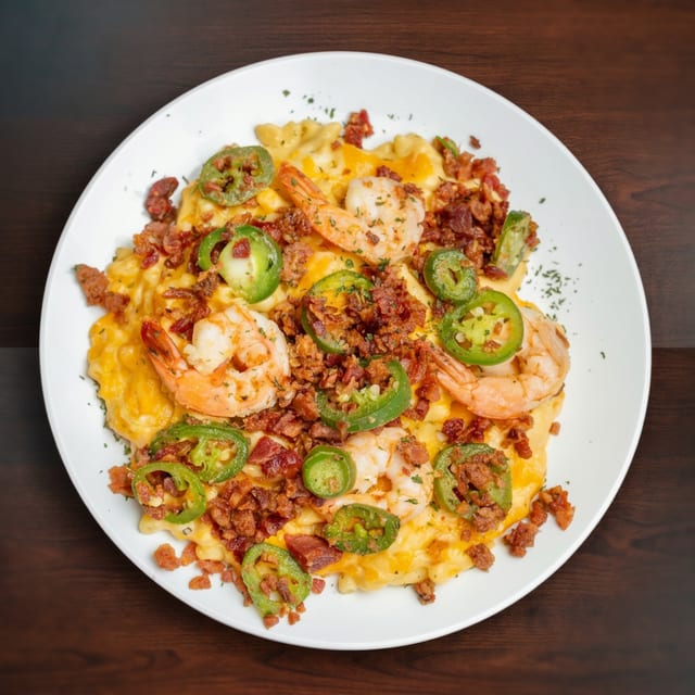 Firecracker Shrimp Mac & Cheese.