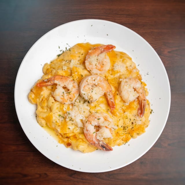 Shrimp Scampi Mac & Cheese.