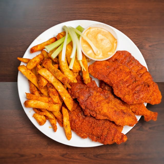 Nashville Hot Chicken Tender Platter.